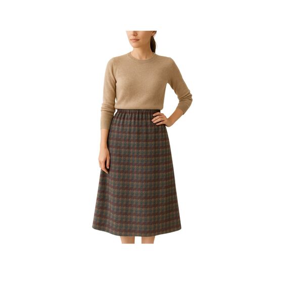 Vintage Dresses & Skirts - Vintage plaid size 10 skirt 100% wool lined . Preppy , classic